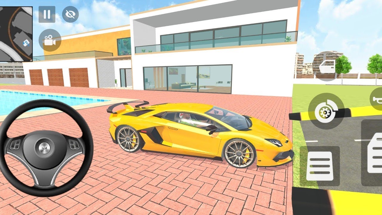 Lamborghini car driving in mega ramp Indian theft aura simulator game
