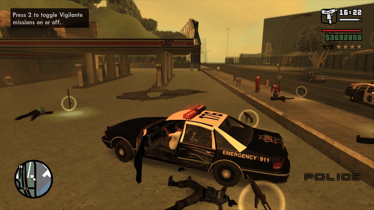 GTA San Andreas - San Fierro Shootout + Six Wanted Level Escape