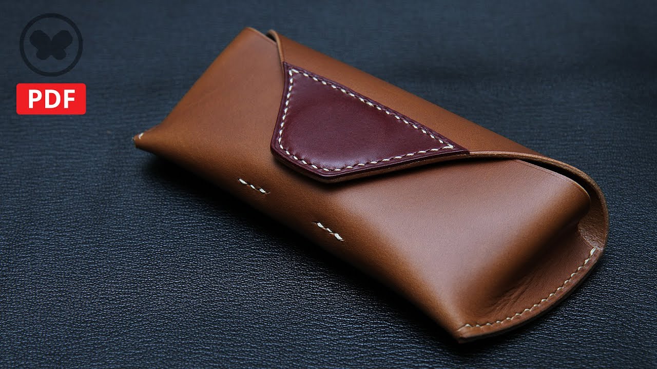Make a sunglasses case (Free PDF pattern) Magnetic Version / 가죽 선글라스 케이스 만들기 (가죽공예, DIY, 무료패턴)