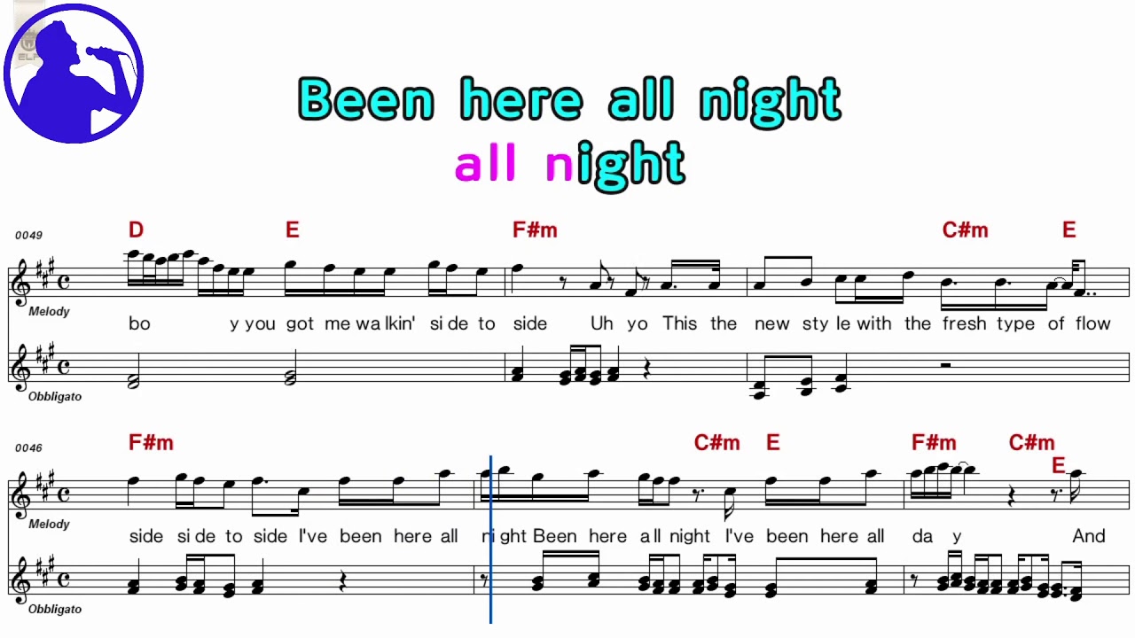 Ariana Grande - Side to side karaoke version sheet music for players,lyrics, chorus add(Ye karaoke)