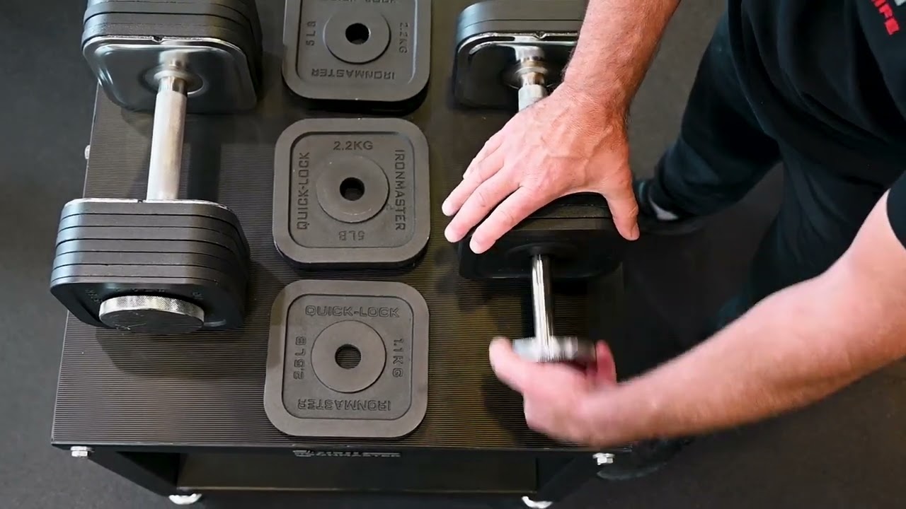 Weight Change Tutorial on Quick-Lock Dumbbell #adjustabledumbbells #homegym