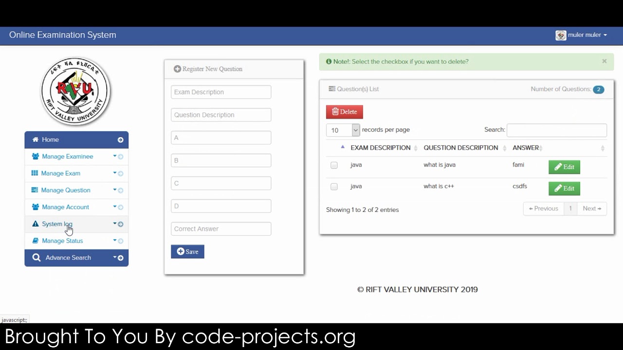 Online Examination System In PHP With Source Code