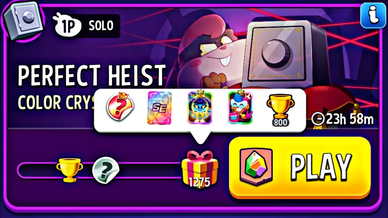 color crystals perfect heist solo challenge | match masters | color crystals solo today