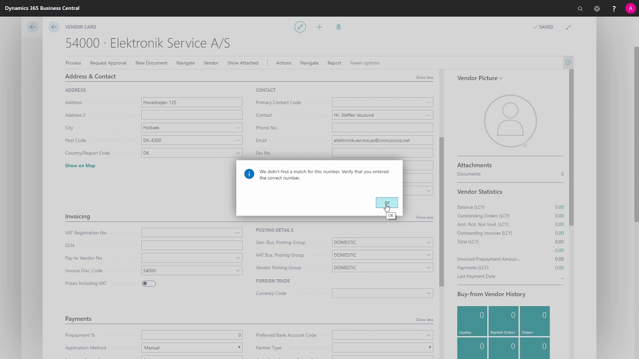 Controlling Vendors VAT Reg. No. with the EU No. Validation Service - Dynamics 365 Business Central