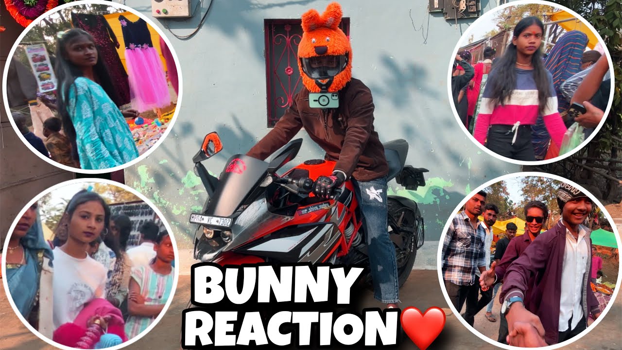 🐰BUNNY HELMET CRAZY REACTION ! NEW YEAR 2026 MELA GIRLS REACTIONS | BUNNY HELMET ON KTM RC 200 