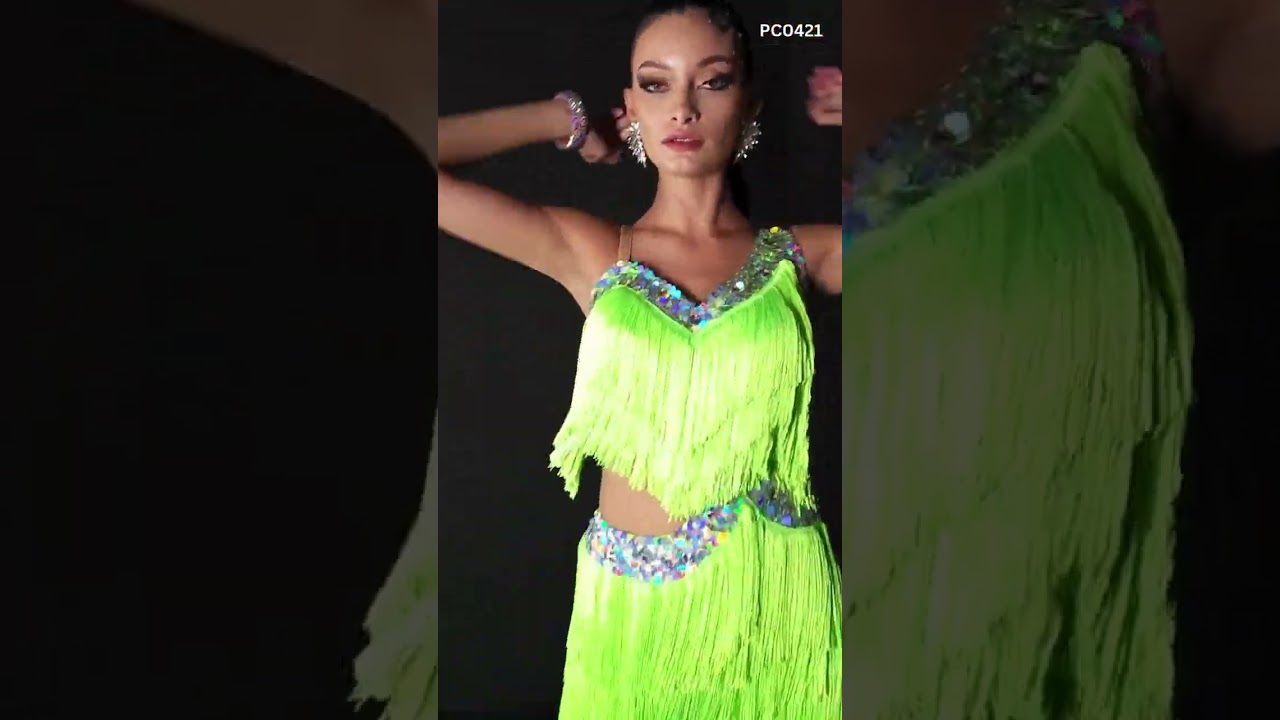 Latin Heat Krupa 'Dance With The Stars' Style Green Fringe Dance Pants💚