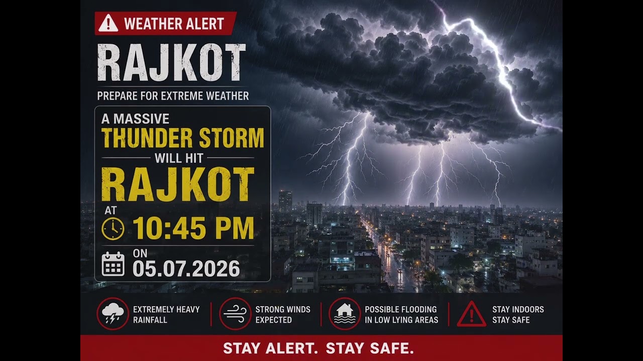 Thunderstorm Warning..Rajkot Ahmedabad #Rain #Ahmedabad #Rajkot #Thunder #July #Sunday