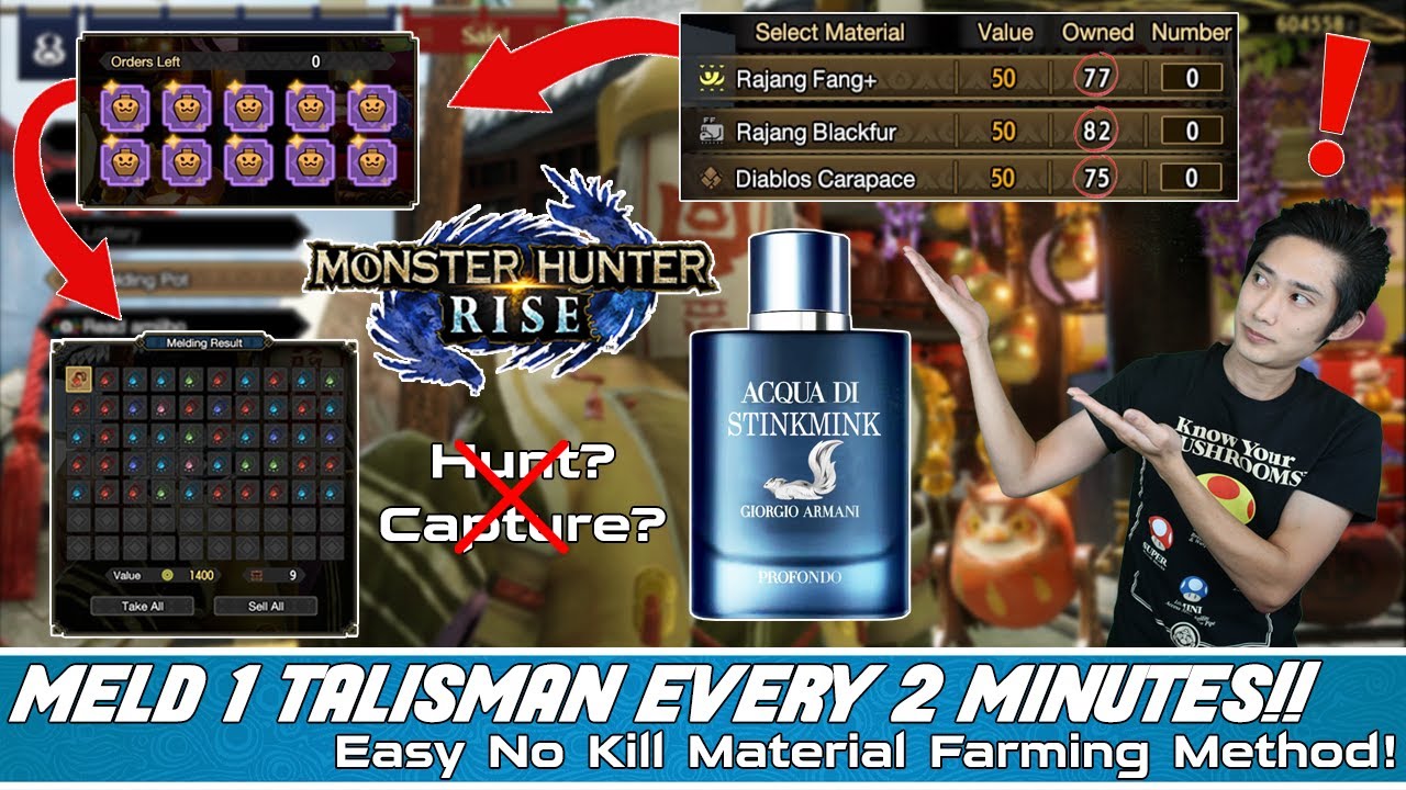 FAST MH Rise Melding Material Farming!  Monster Hunter Rise Talisman farming Made FASTER and EASIER!