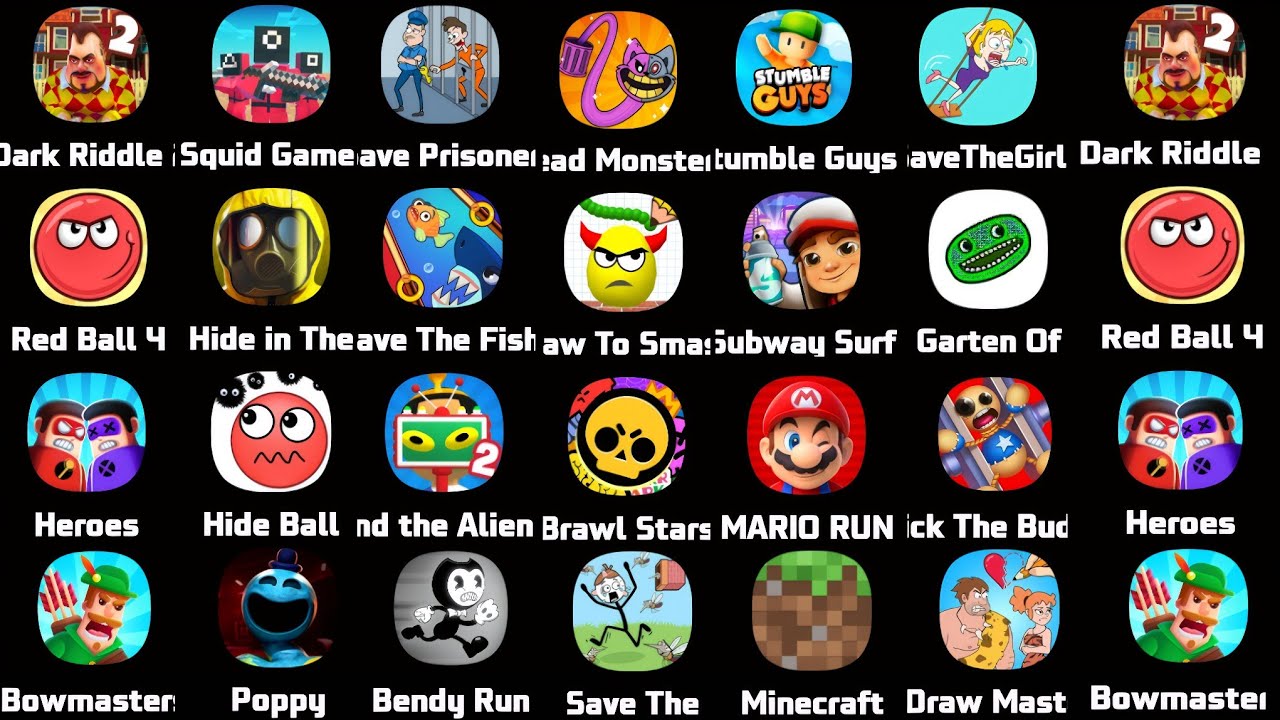 Roblox,Scary Teacher 3D,Evel Grandma,Poppy Playtime 4, Hide In The Backroom,Stumble Guys,Free Fire 