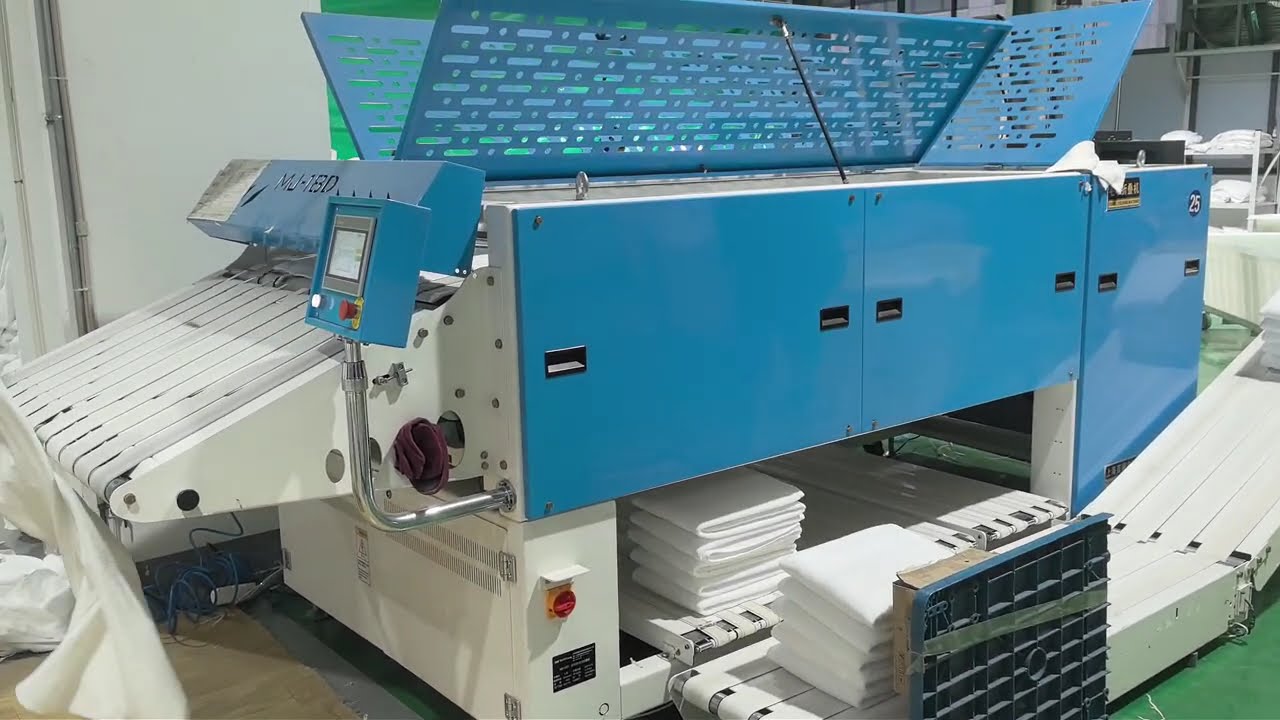 China-Made Towel Folder: Laundry Plant On-Site Performance Footage #LaundryPlantEquipment