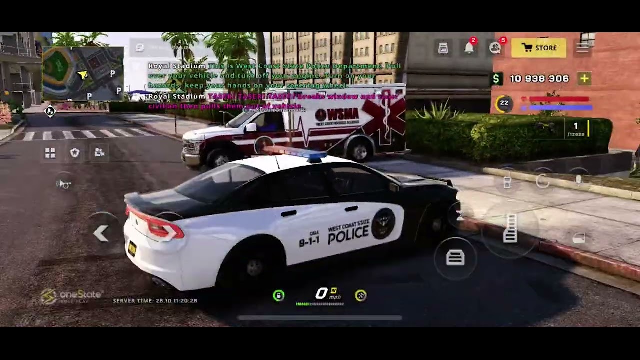 Runaway ambulance (sirens on with no emergency) #onestaterp #onestate #shootinggames 