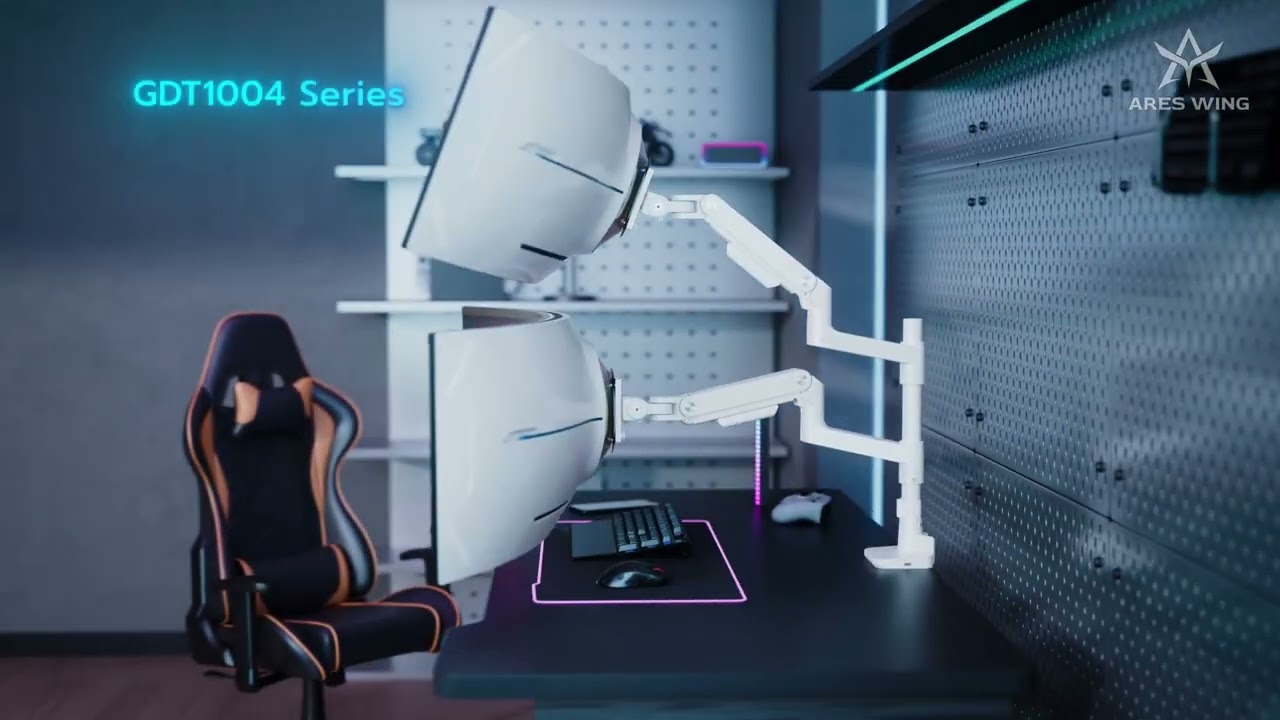 ARES WING Monitor Mount Arm: GDT1004 Series & GDT1003 Series & GDT1002 Series Features Animation