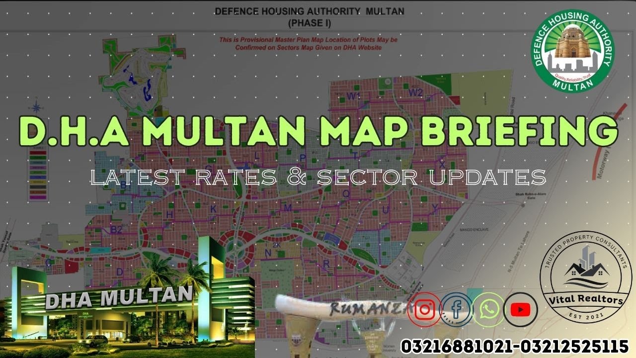 DHA Multan Map briefing | Prices and development