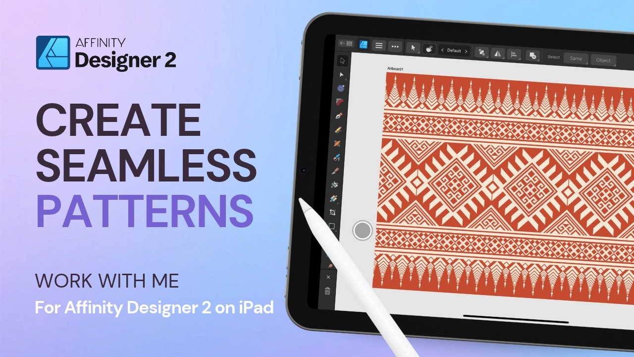 SPD EP01 Create Seamless Fabric Patterns in Affinity Designer 2 (iPad) | Work With Me + Lofi Vibes