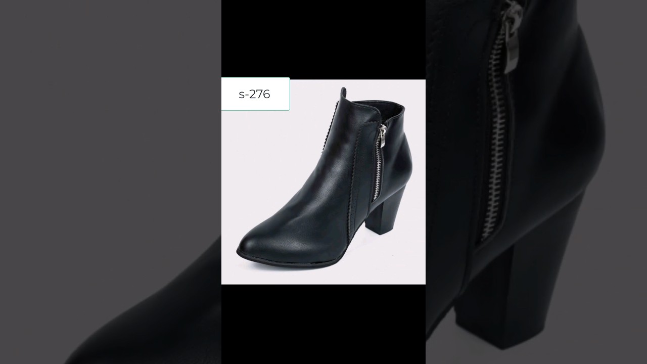 High Heeled Pointed Leather Ankle Boots s-276 