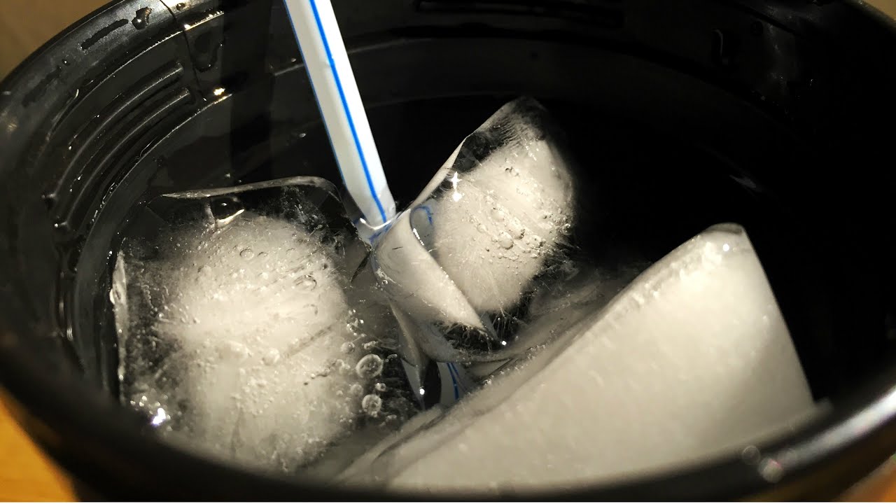 ASMR Fizzy Drink with Ice Cubes Sounds