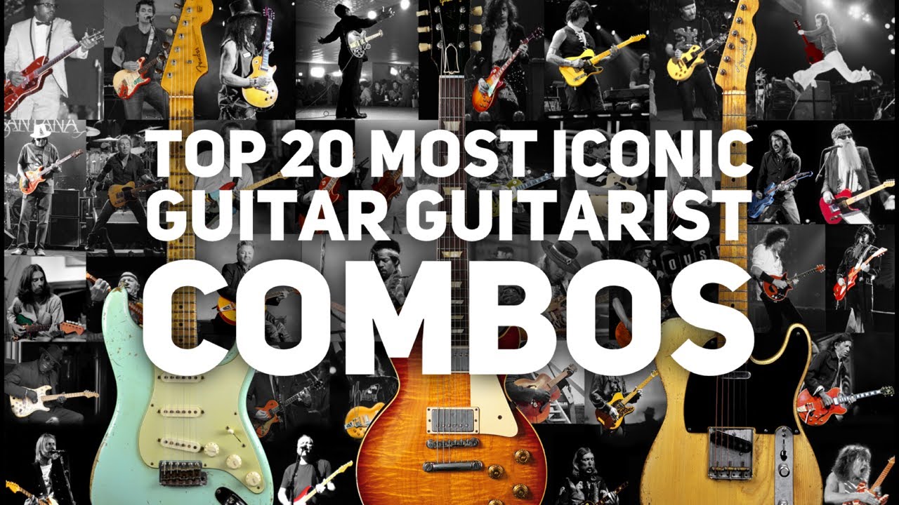Top 20 Most Iconic Guitar / Guitarist Combos - Volume 1 #20 to #11 (Gibsons, Fenders, Gretsch, ESP)