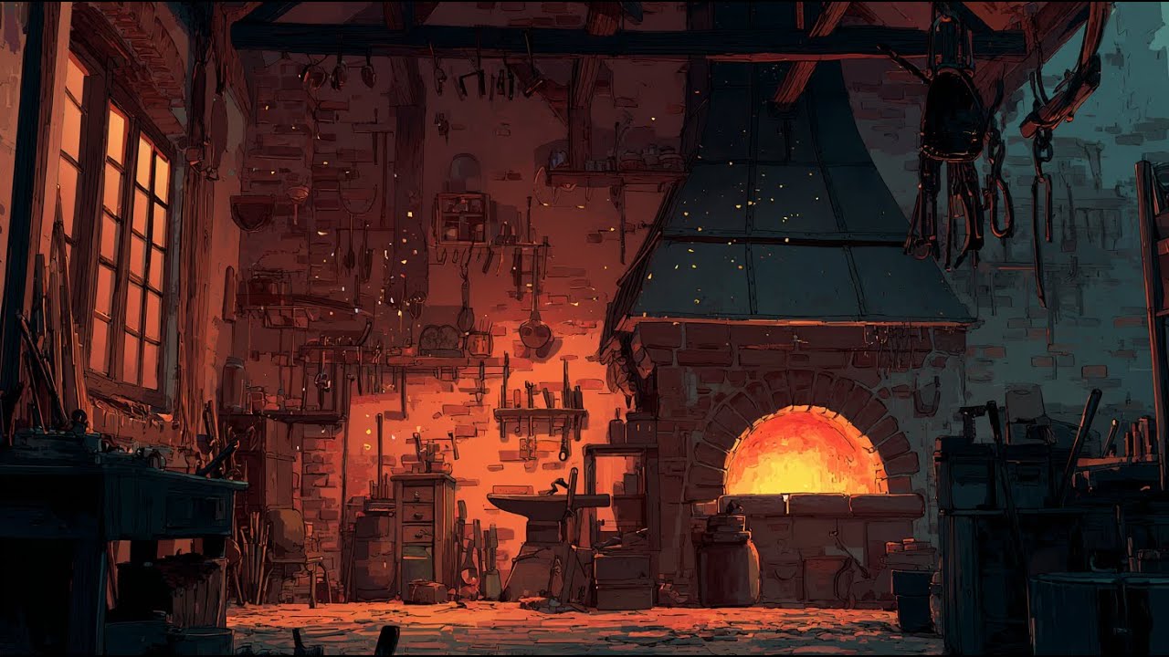 The Blacksmith’s Forge 🔥 Industrial Lofi / Fire & Hammer Sounds