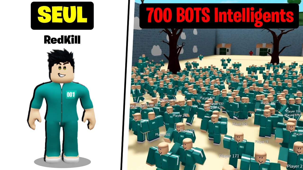 JE JOUE CONTRE 700 BOTS INTELLIGENTS au SQUID GAME (Roblox Squid Game mais avec PNJs)
