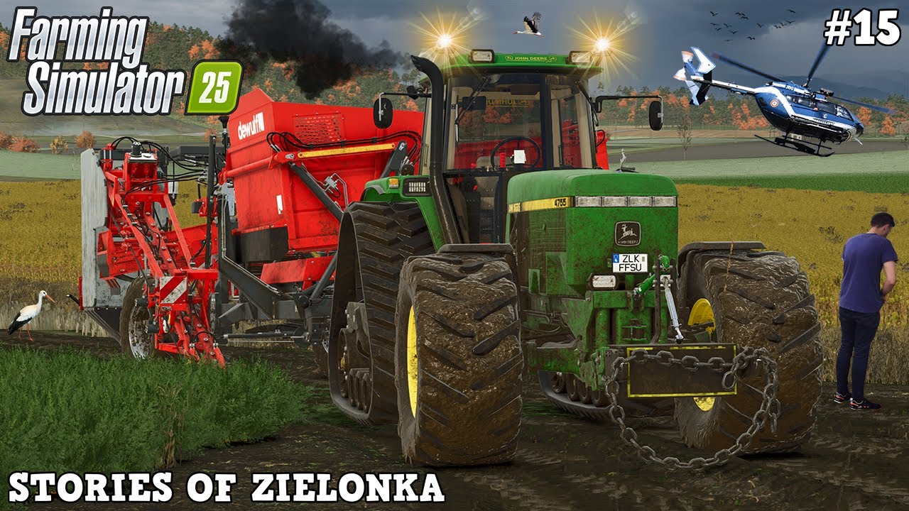 INSANE MUDDY CARROT HARVEST WITH TRACKED JOHN DEERE 4755! 💦🥕🚜💨 | Zielonka | FS25 | Timelapse #15