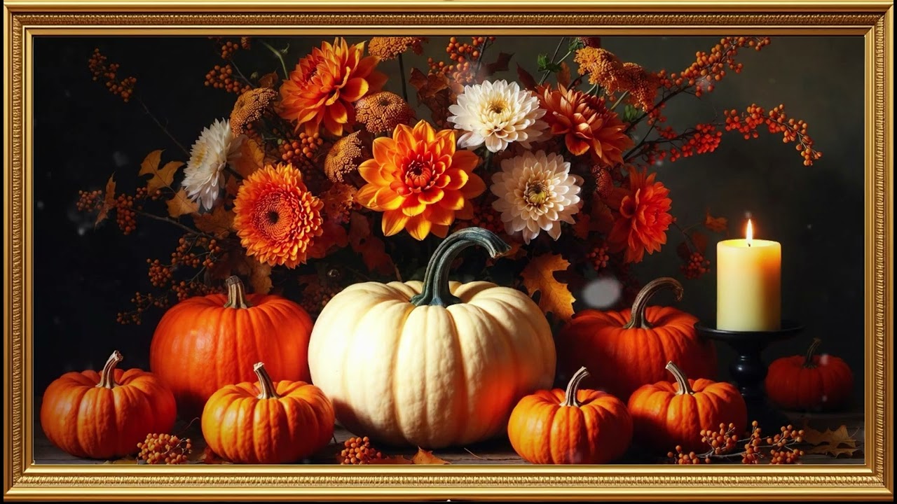 🎃 4K Autumn Pumpkin Art Slideshow 🍁 Stunning Fall Screensaver for Your TV (Relaxing & Cozy!)