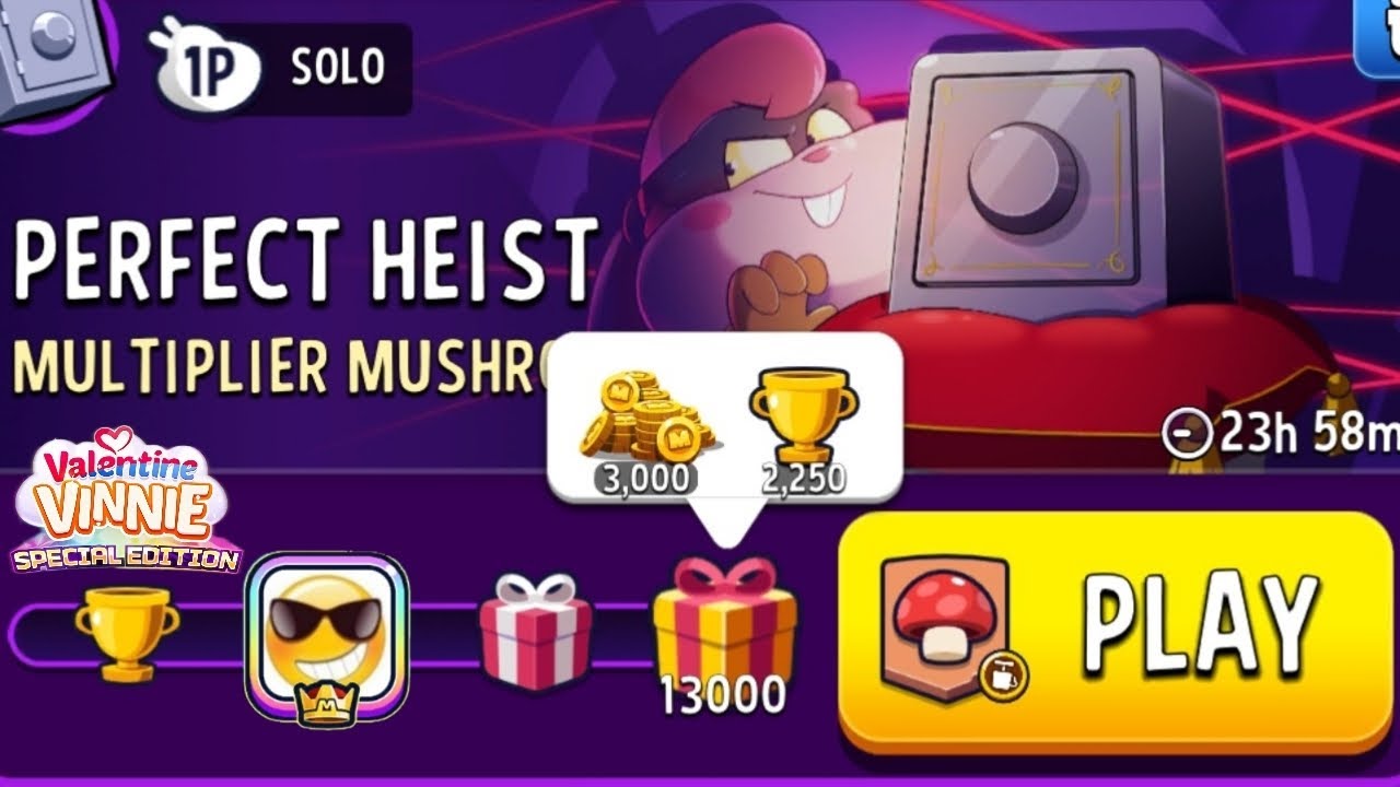 Solo Challenge Perfect Heist Multiplier Mushroom + Blow'Em Up | Match Masters