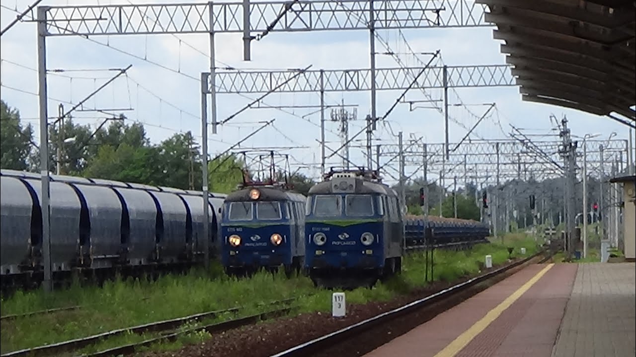 Pociągi na stacji Częstochowa Stradom  ET22-017 Class66 EWS Vectron LTE i Inne