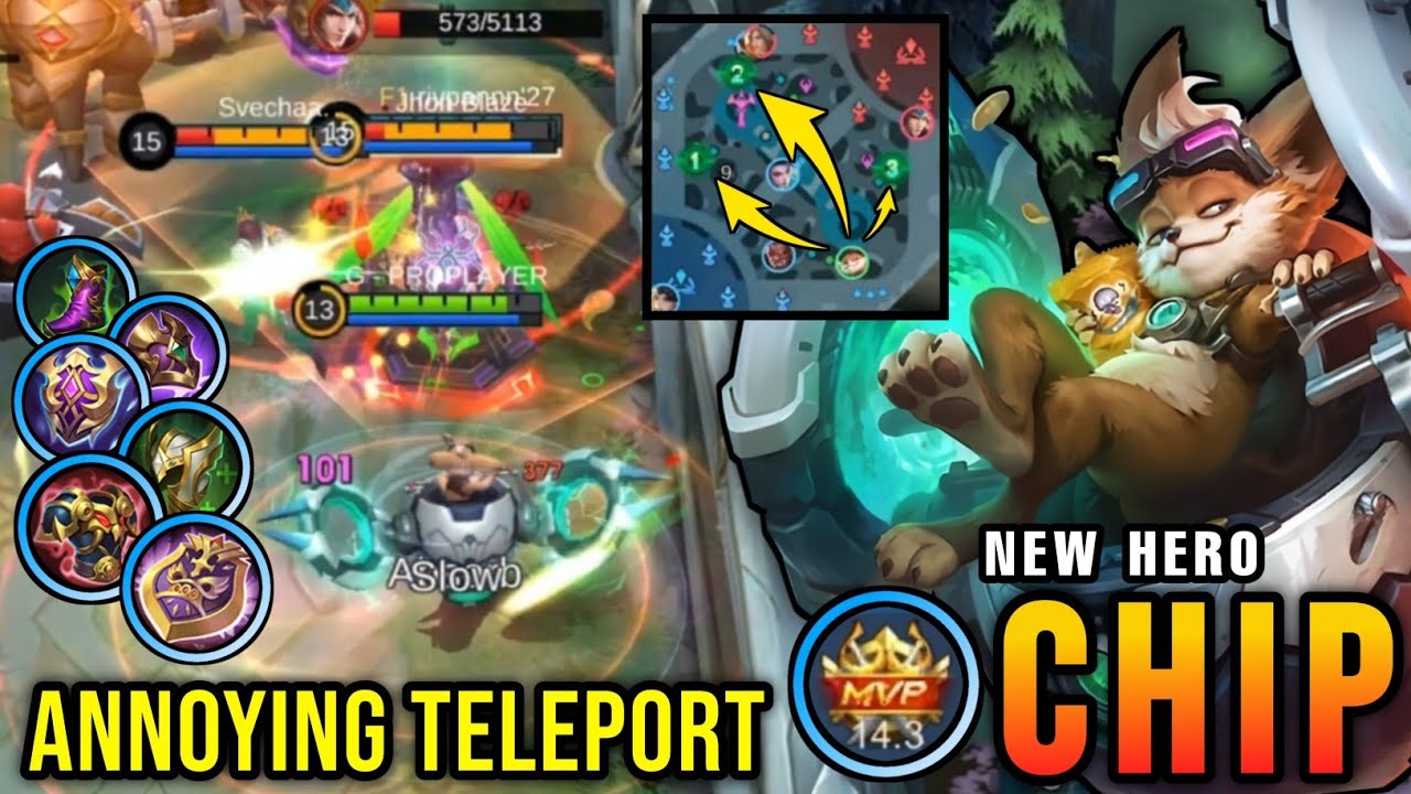 MVP TANK!! New Hero Chip Mobile Legend, Annoying Tank with Teleport!! - New Hero Tryout ~ MLBB