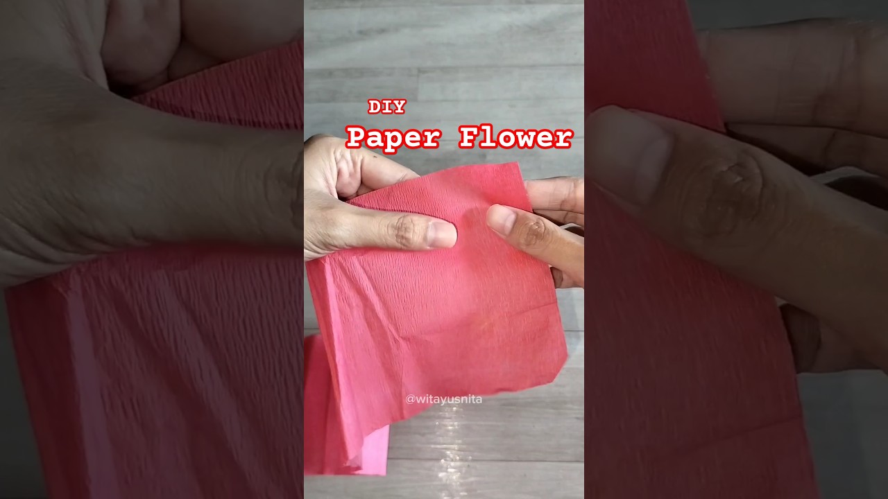 Cara membuat bunga mawar dari kertas crepe #diy #paperflower #bungadarikertas