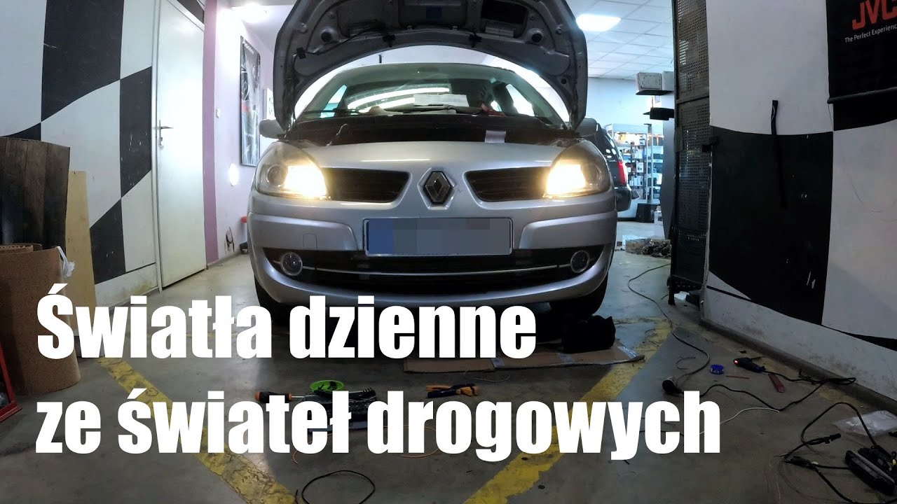 Światła dzienne z drogowych (moduł Ampio - ściemniacz świateł drogowych)
