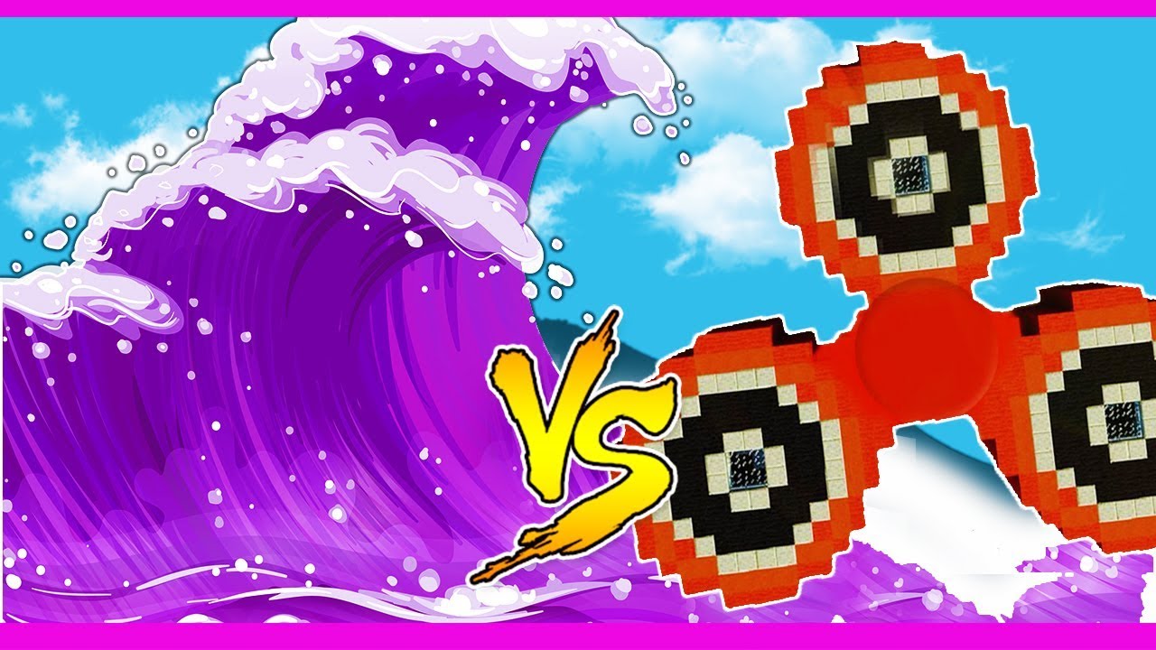 Minecraft - PINK TSUNAMI VS LITTLE KELLY & HER FIDGET SPINNER BASE!