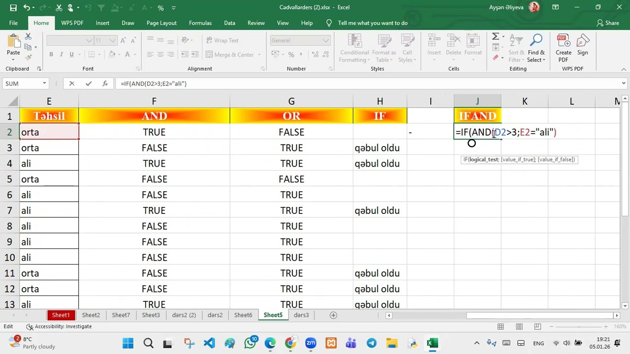 Excel 0-dan | Yeni başlayanlar üçün funksiyalar| 2-ci hissə (2025) İnformatika