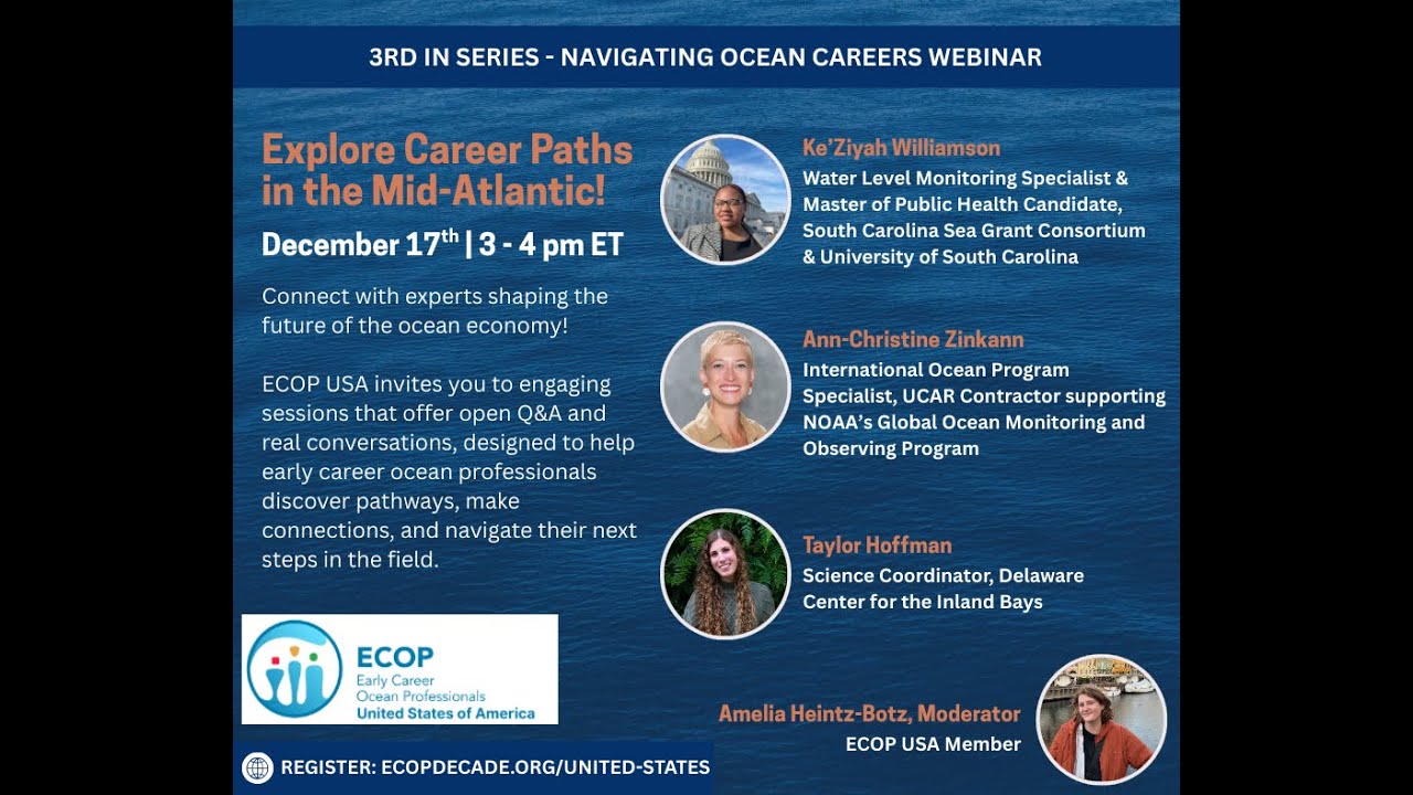 ECOP USA Webinar Series: Navigating Ocean Careers - Mid-Atlantic/Carolinas Region
