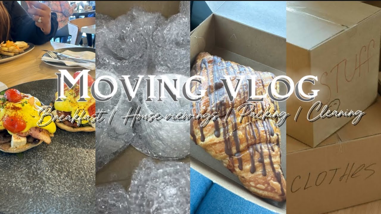 Moving Vlog Ep1 : Breakfast date | House viewing |  Packing | Cleaning 
