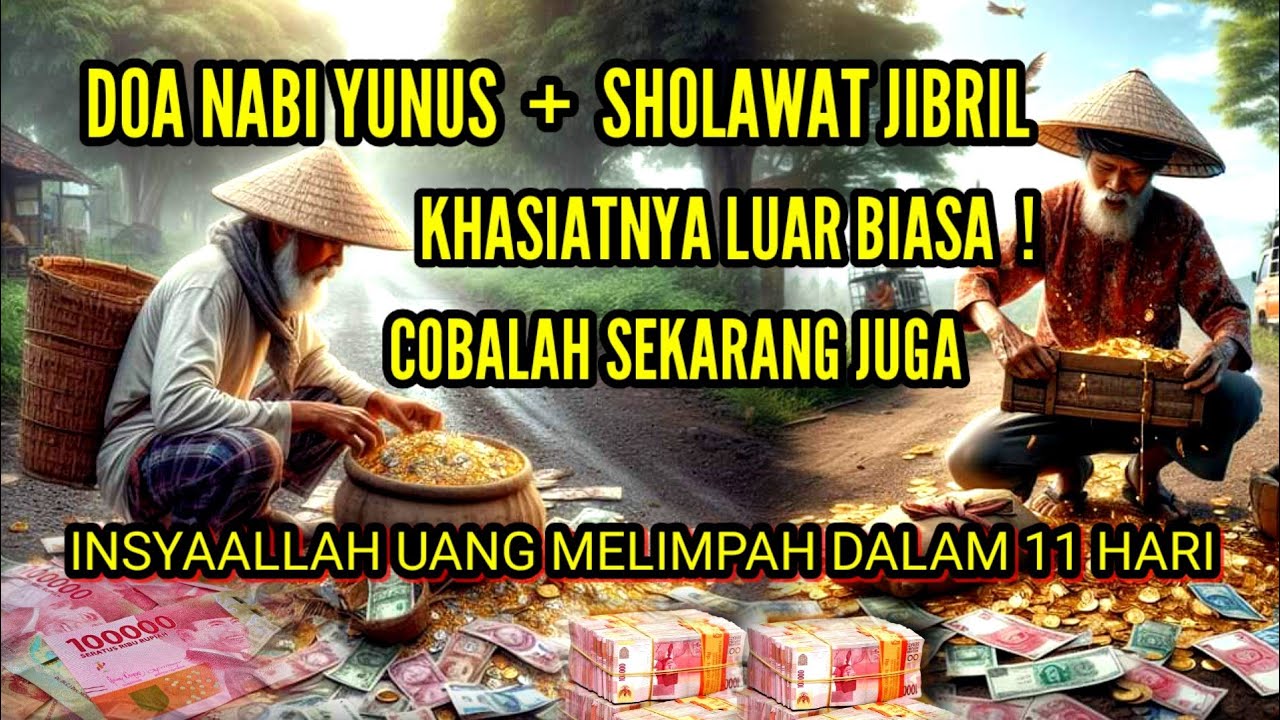 DOA NABI YUNUS DAN SHOLAWAT JIBRIL 1000× UANG MELIMPAH DALAM 11 HARI