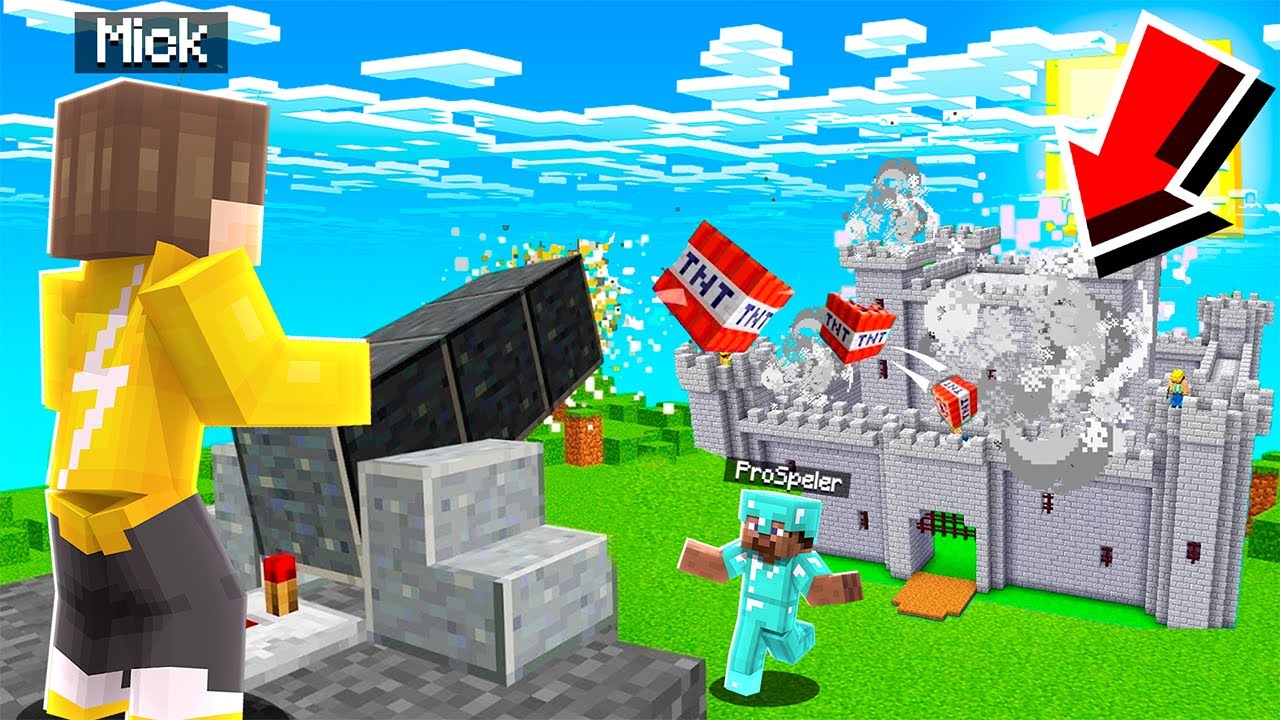 PRO SPELER AANVALLEN MET EEN TNT KANON In Minecraft (Survival)
