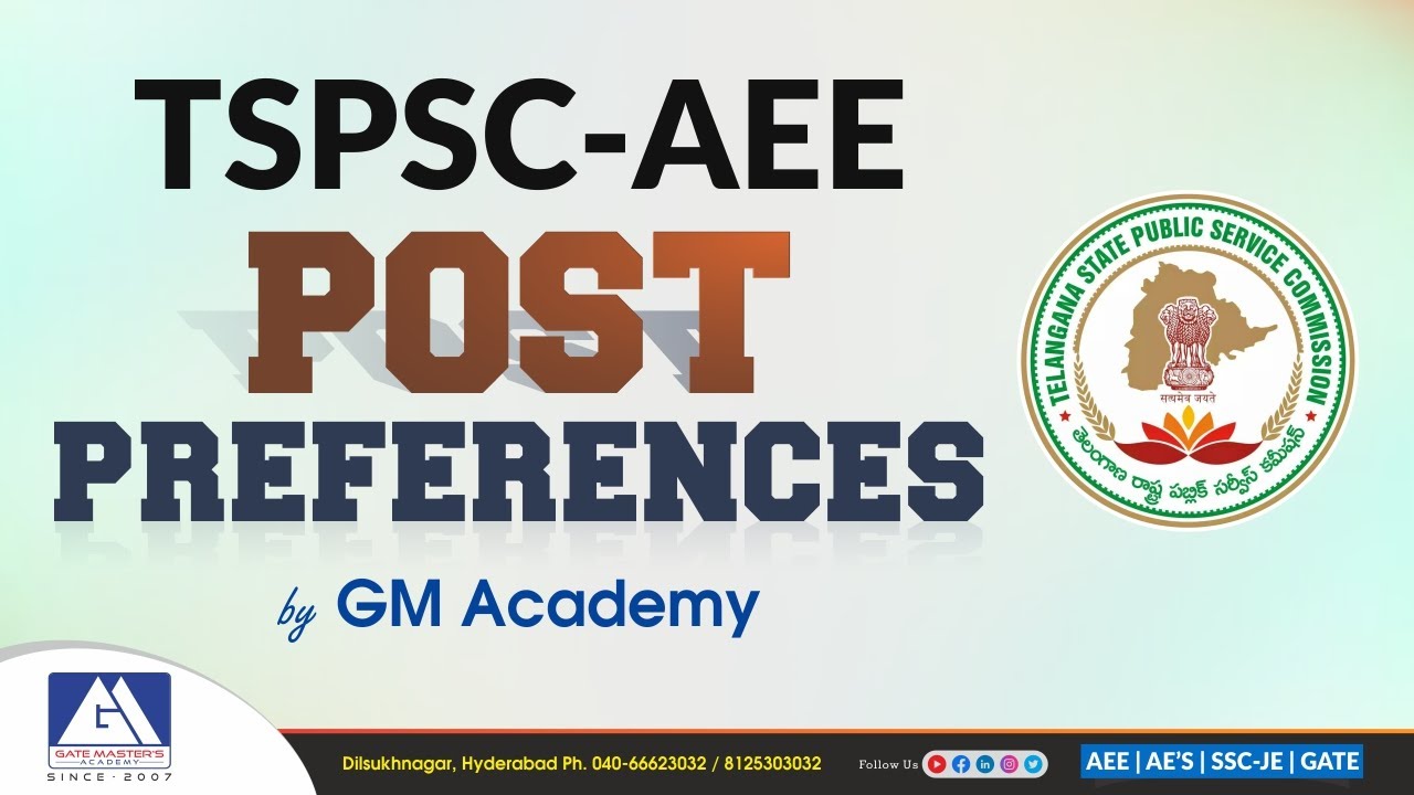 AEE Post Preferences | GM Academy | TSPSC | APPSC