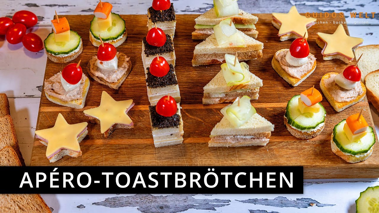Leckere Ap&eacute;ro-Toastbr&ouml;tchen - Canap&eacute;s aus Toastbrot