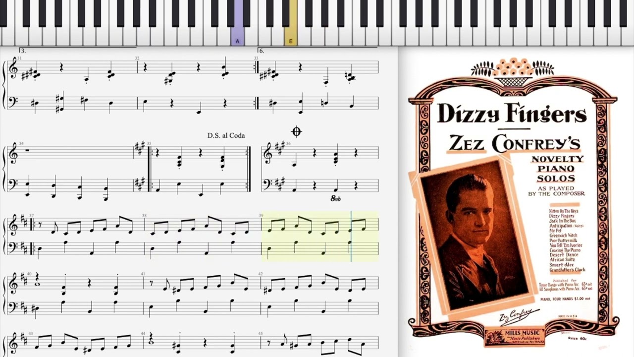 Dizzy Fingers by Zez Confrey (1923, Novelty piano)