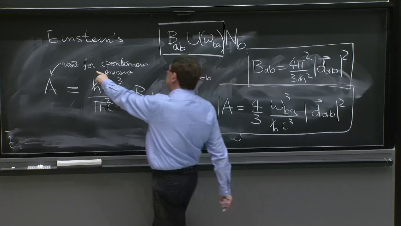 L13.3 Einstein's B and A coefficients determined.  Lifetimes and selection rules