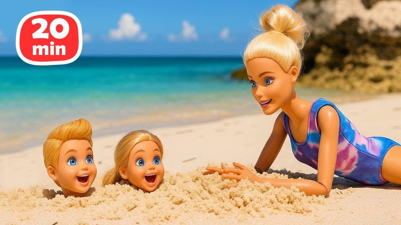 Diversión bajo el sol: la familia Barbie va a la playa