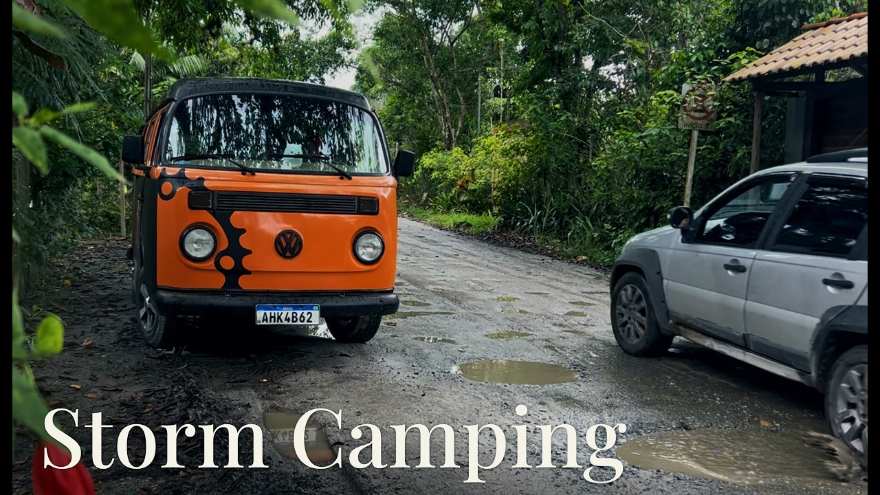 We Got Caught in a Tropical Storm | Beach Camping in Brazil
