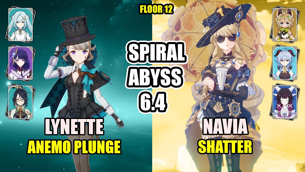 C6 Lynette Anemo Plunge & C0 Navia Shatter | Spiral Abyss 6.4 Floor 12 | Genshin Impact Luna V