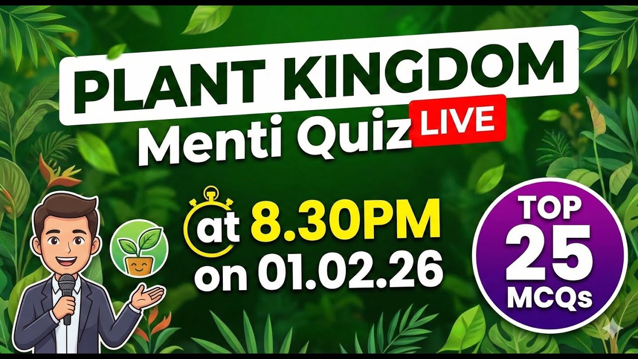 🔴 LIVE: Plant Kingdom Menti Quiz | Top 25 MCQs | Join the Challenge! 🌿