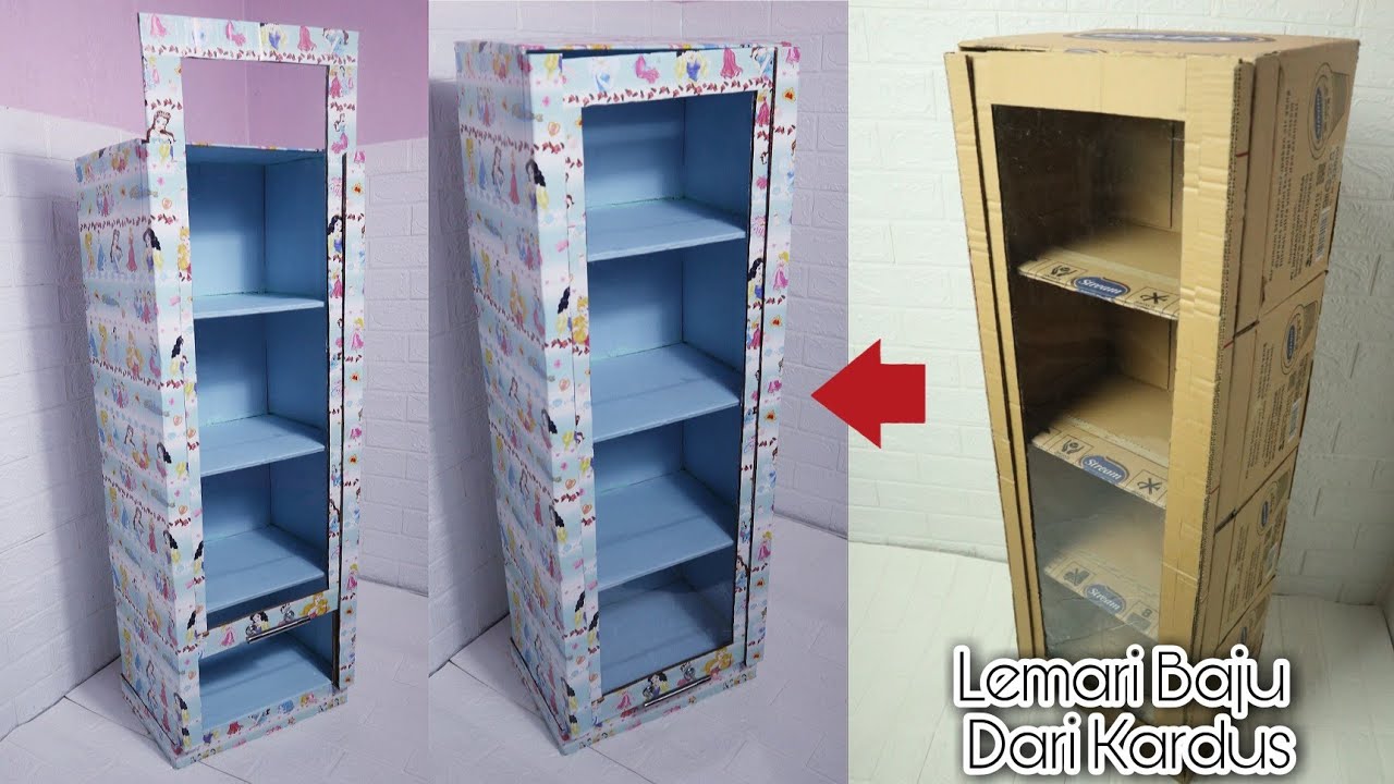 Tutorial Mudah Membuat Lemari Baju Dari Kardus Bekas | DIY wardrobe from cardboard | @Aidin RH