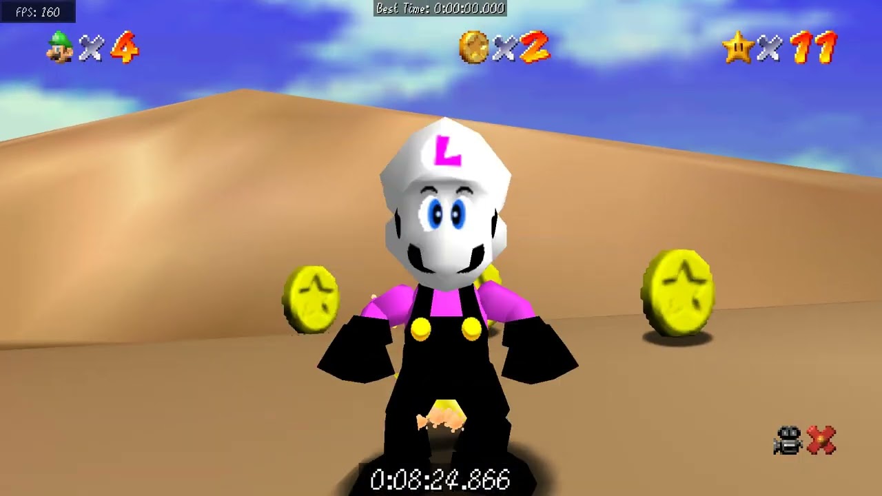 Super Mario 64 Deluxe Coop 16 Star Speedrun 16:59.133