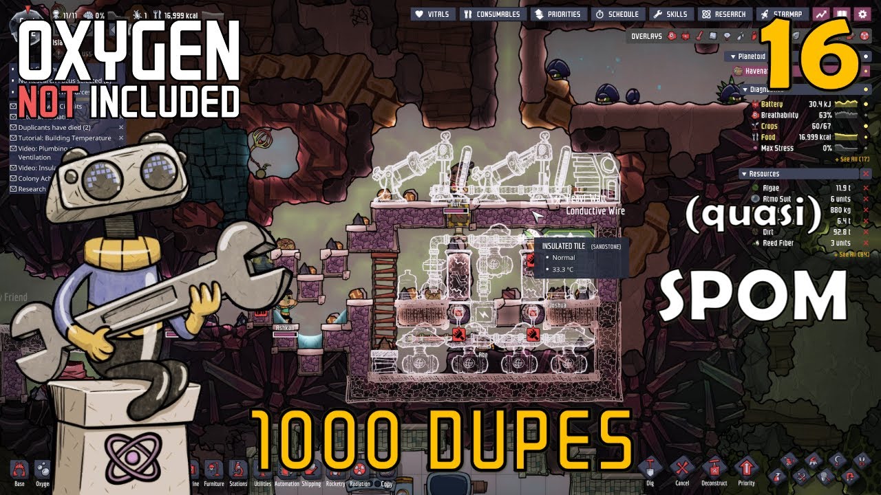 Ossigeno a costo ZERO (quasi)! La SPOM - 1000 DUPES - Oxygen Not Included ITA - EP 16