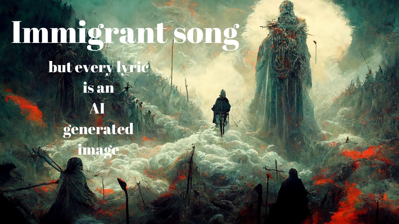 Led Zeppelin - Immigrant Song but every lyric is an AI generated image