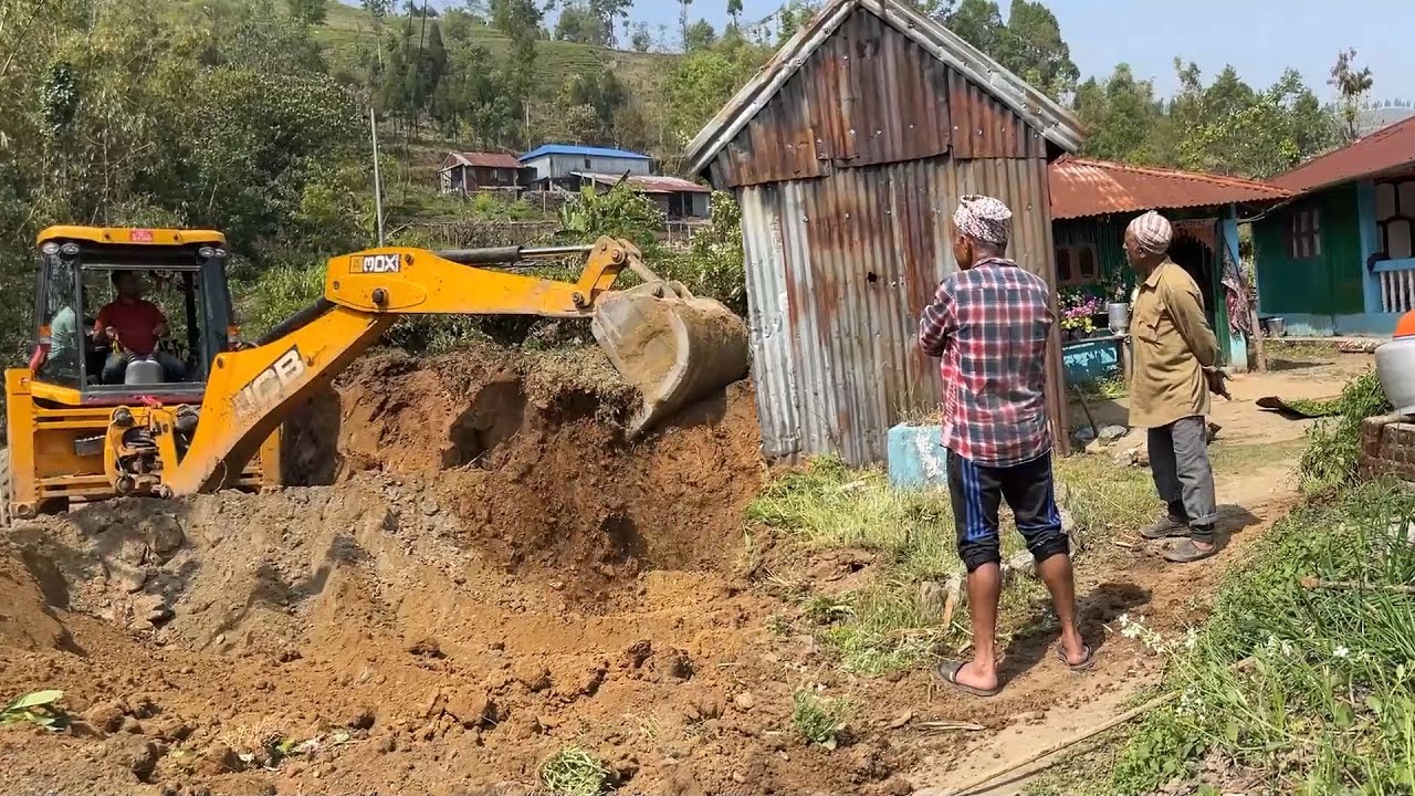 Long awaited Hillside Road Completion for Hilly Villagers with JCB Backhoe