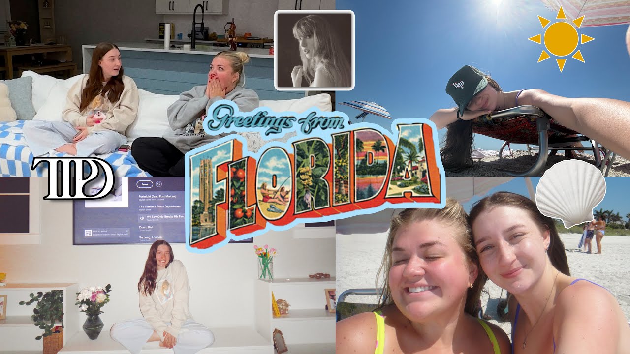 FLORIDA vlog!!! TTPD reactions & beach day with @samanthajo_ !!!!☀️🌊👙🐚